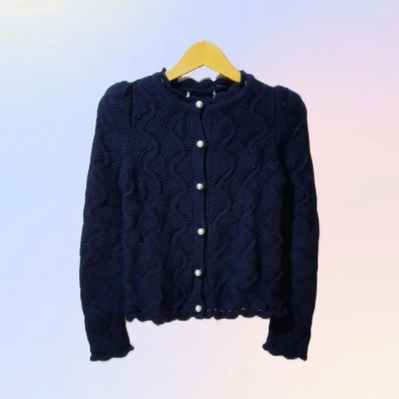 Casual Cardigan Wanita navy photo 1