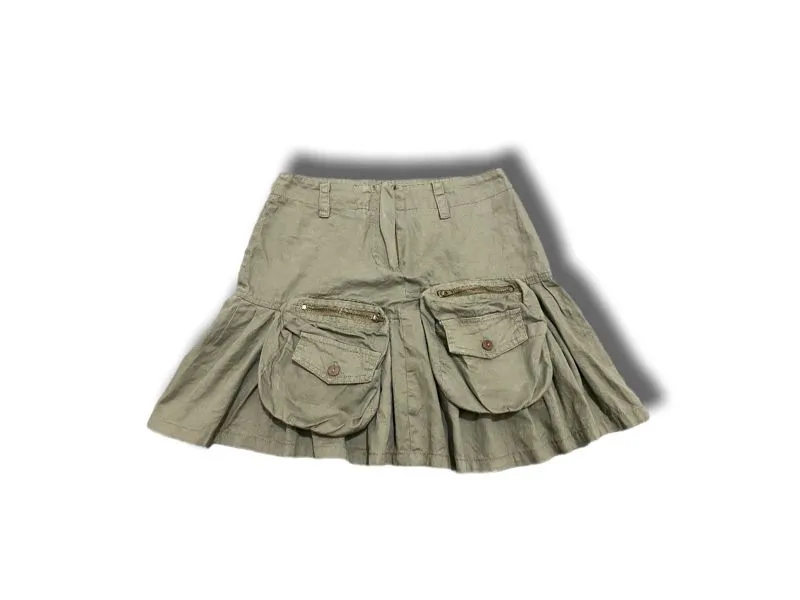 Mini skirt khaki cargo mini casual cute vintage y2k photo 1