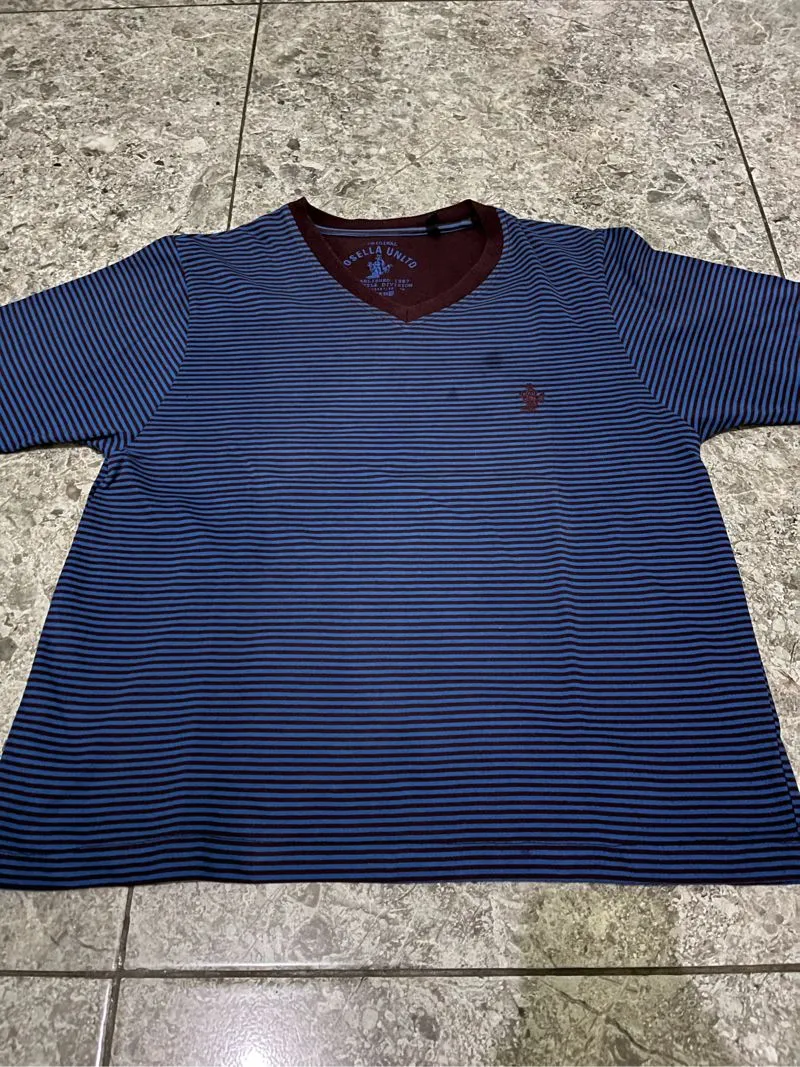 Kaos Osella UNLTD Original - Stripe Navy Maroon - Preloved photo 1