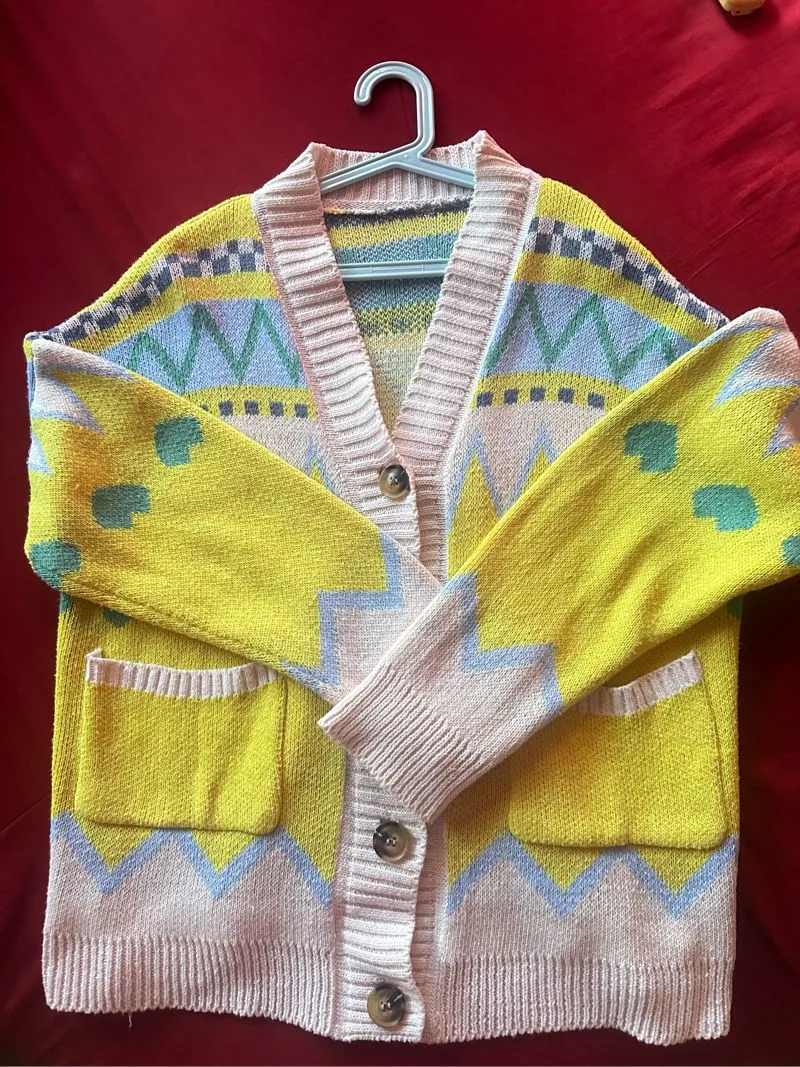 Cardigan oversize motif  photo 1