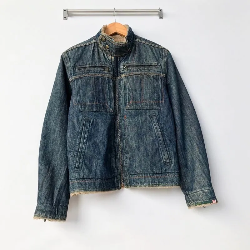 Vintage DIESEL Sherpa Denim Jacket Caferacer  photo 1