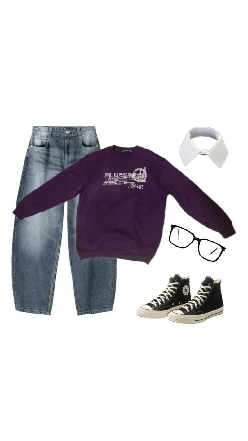 Y2K Sweater Pria purple photo 1