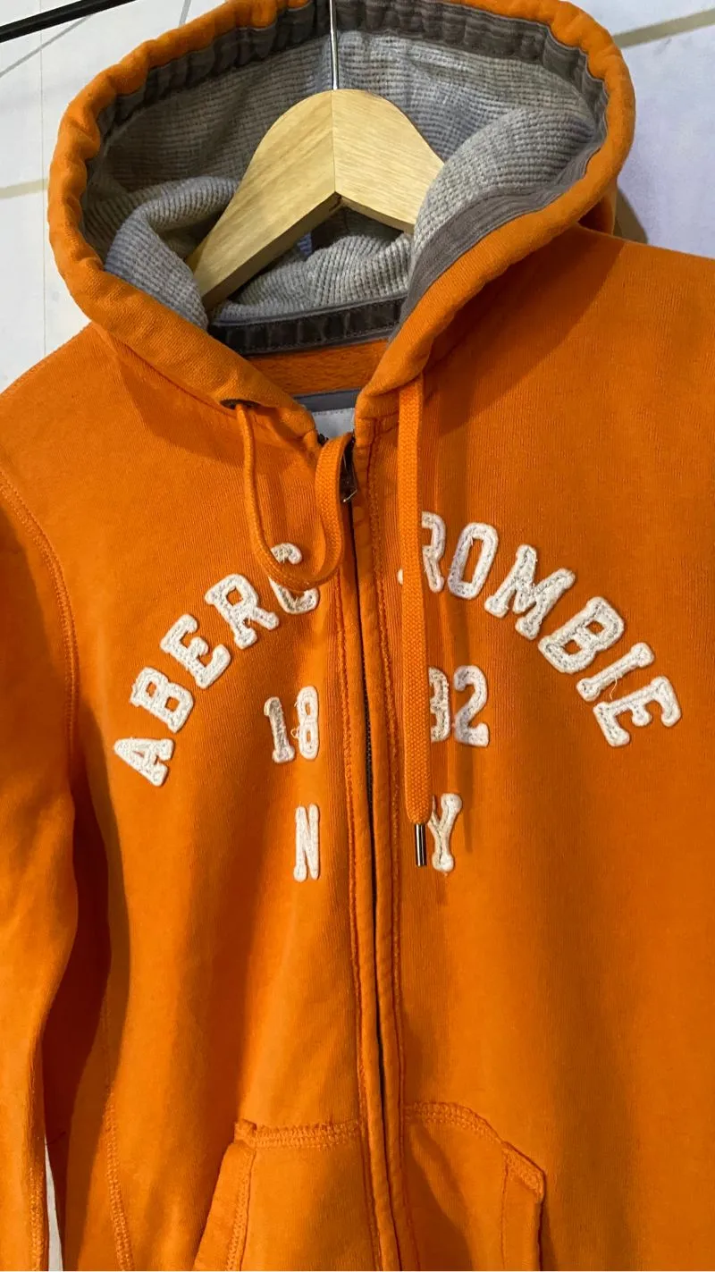 Hoodie Zipper Abercrombie orange