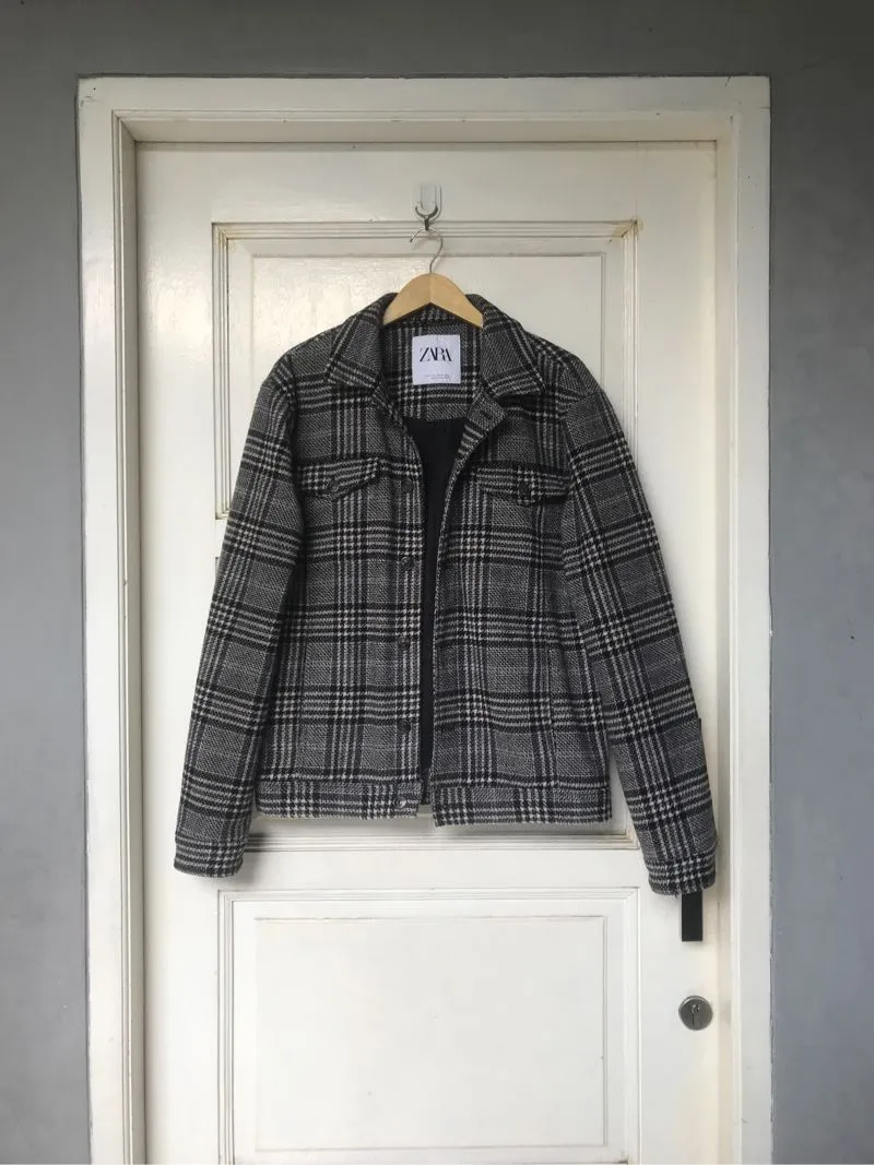 Zara Luxury Bomber jacket Pria black gray photo 1