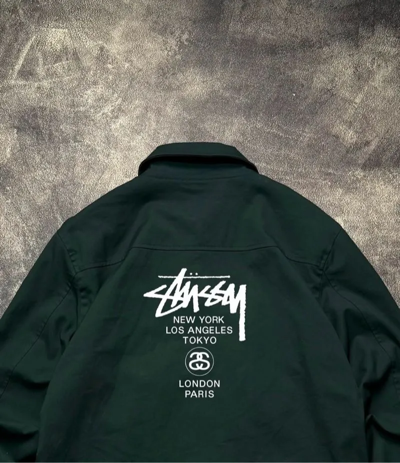 Stussy Streetwear Y2K Bomber jacket Pria green photo 1