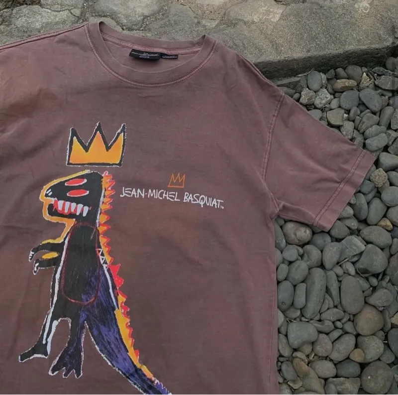 Jean-michel basquiat - Dinosaur | T-shirt brown  photo 1