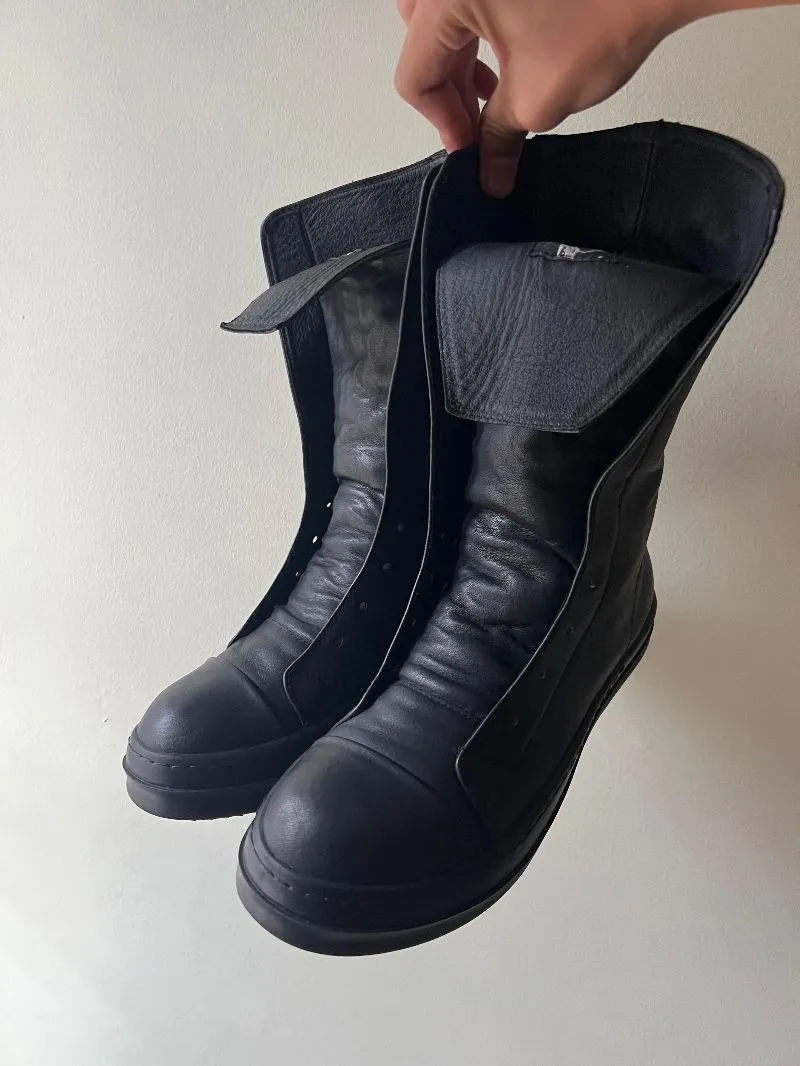 Rick Owens laceless boots. Not Balenciaga chrome hearts raf  photo 1