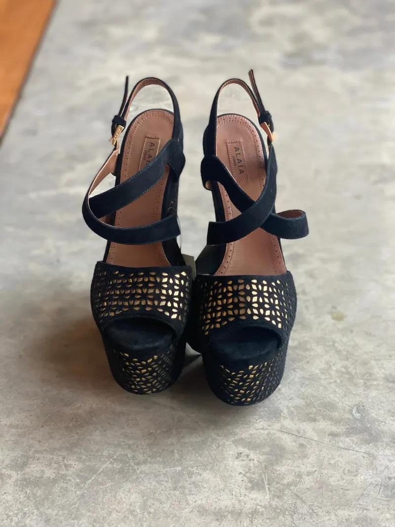 Luxury Platform Wanita gold black photo 1