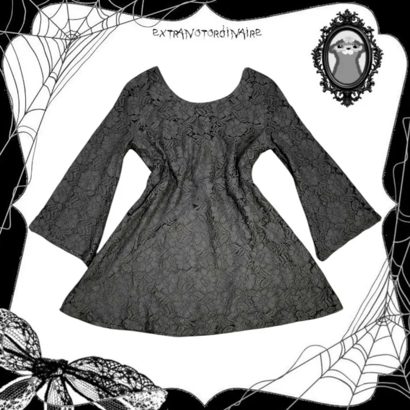 Goth Bell Sleeves Lace Top Big Size photo 1
