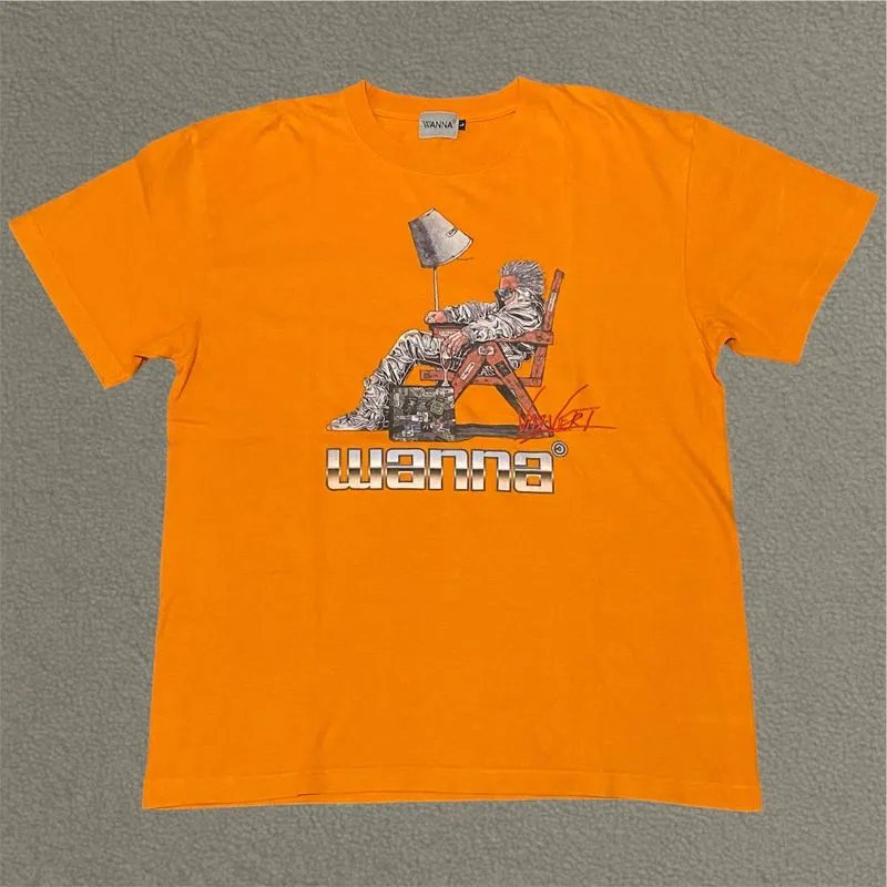 Vintage Streetwear T-shirt Pria orange photo 1