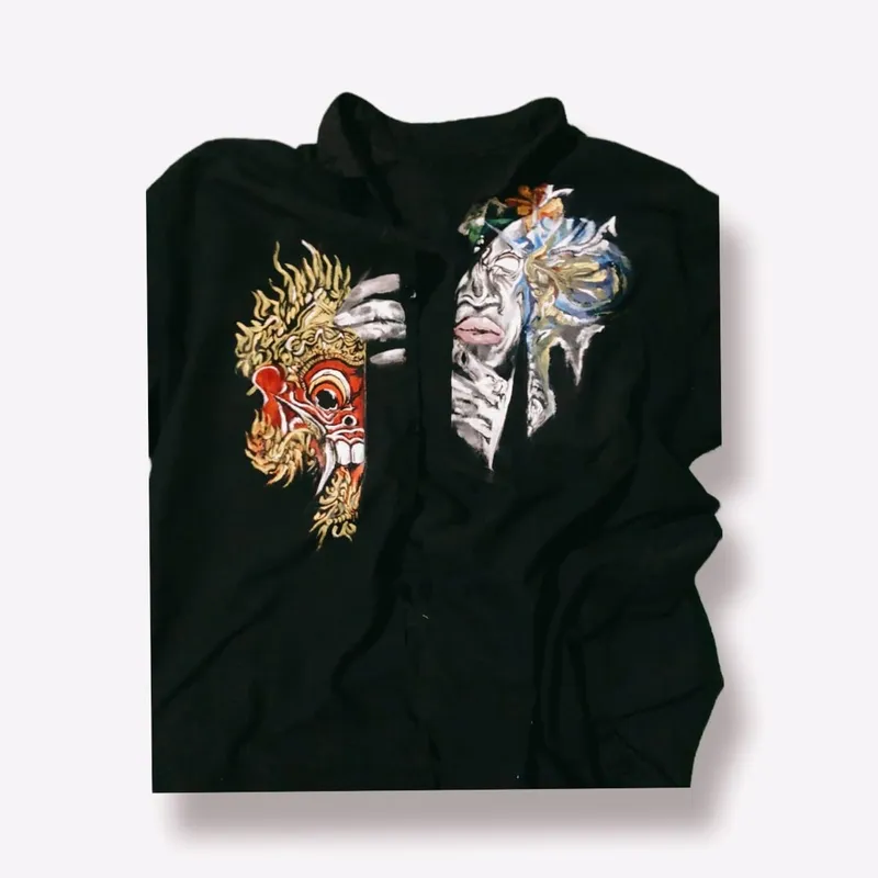 Streetwear Casual T-shirt Pria black photo 1