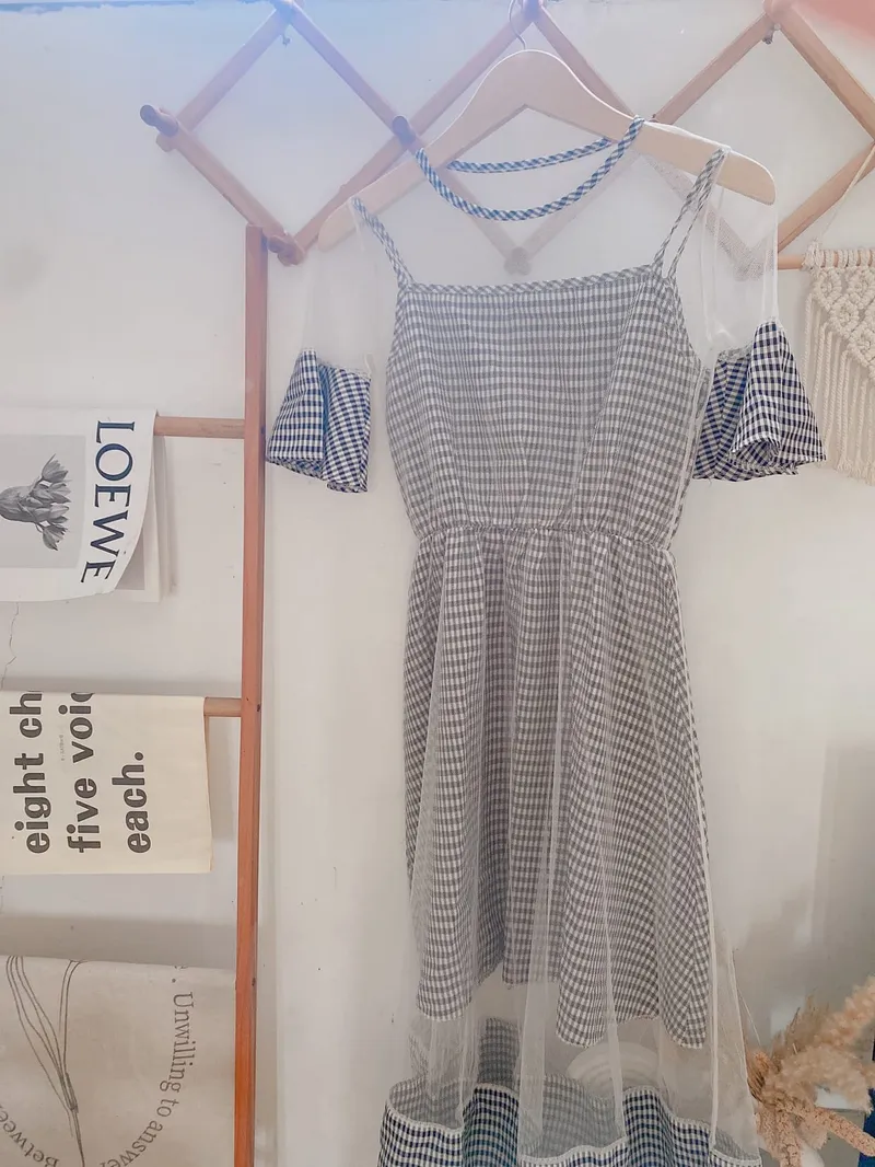 Casual Summer dress Wanita white black photo 1