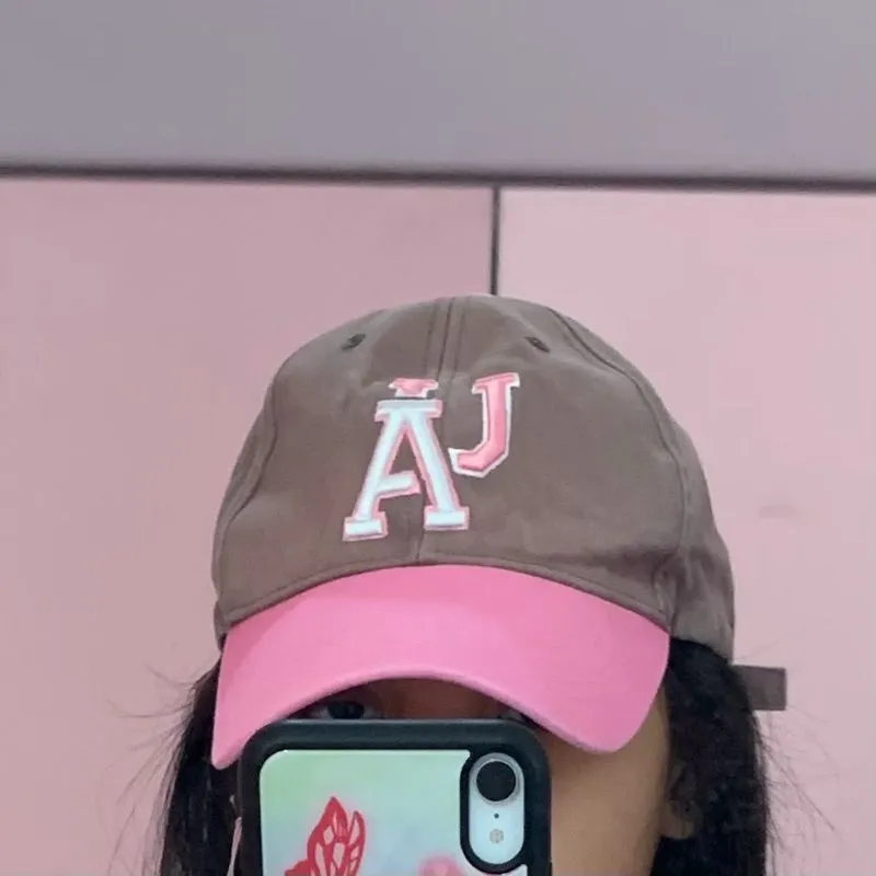 brown pink baseball cap / topi hat photo 1