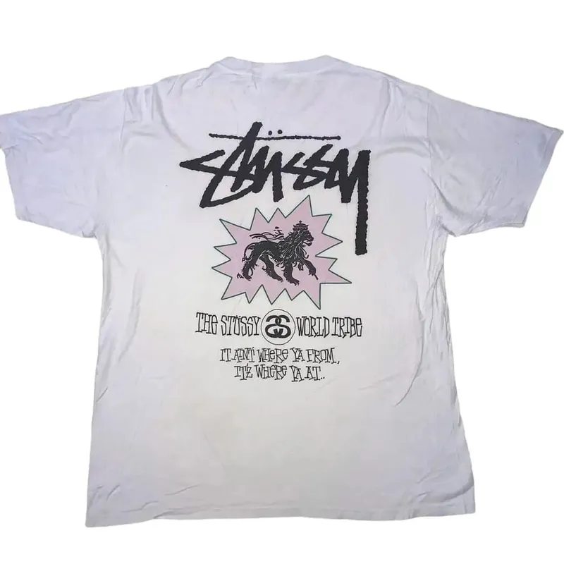 Stussy Vintage Streetwear T-shirt Pria white