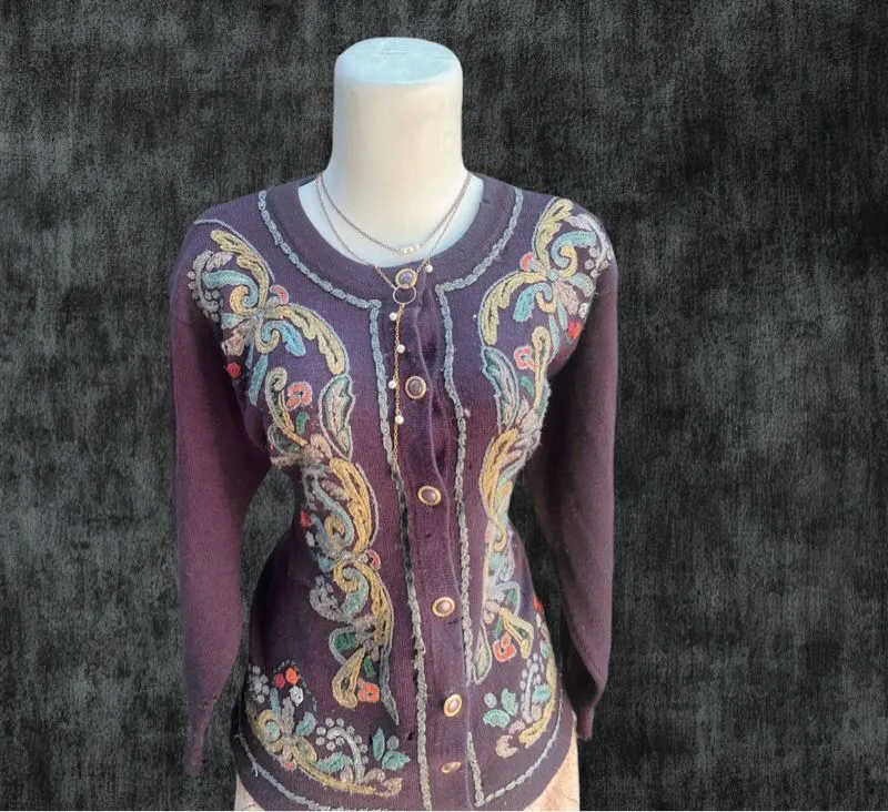 vintage purple grandma sweatshirt  photo 1