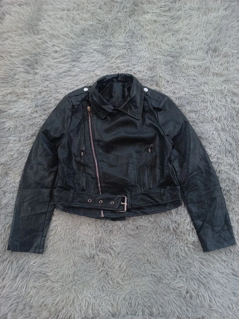 Racing Leather Jacket Bikers Retro Jaket Kulit Ramones photo 1