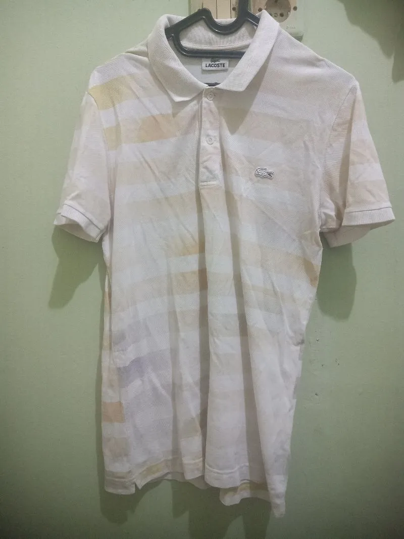 Lacoste Streetwear Indie Polo shirt Pria yellow cream photo 1