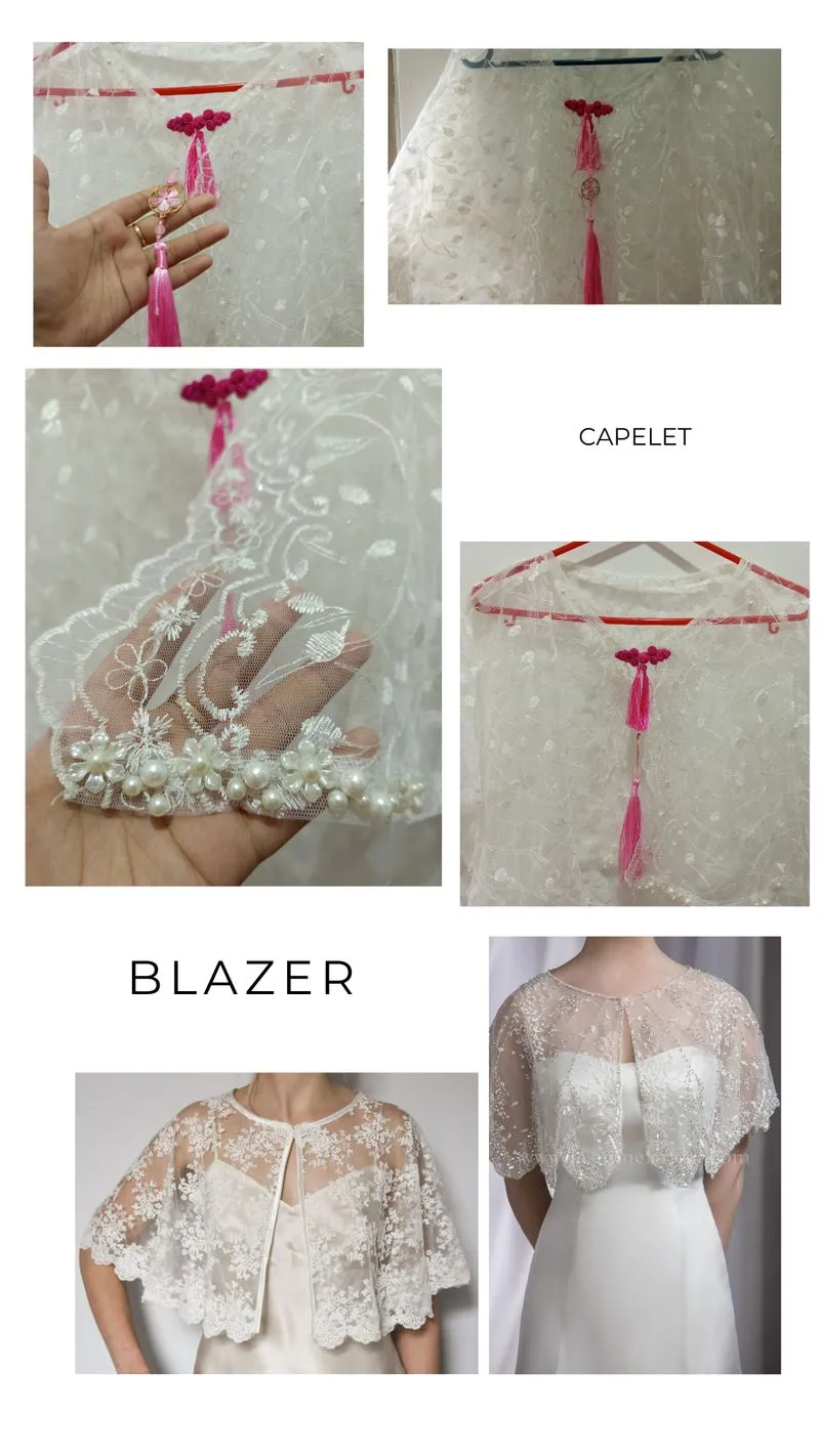 Luxury Fairy Capes & poncho Wanita white pink photo 1