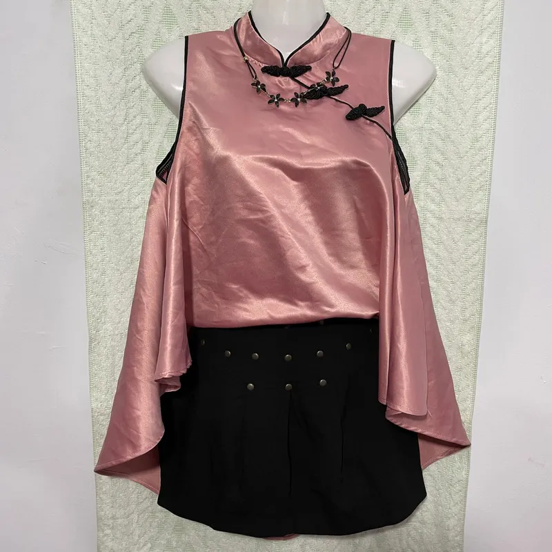 Pink cheongsam : LD upto 96cm photo 1