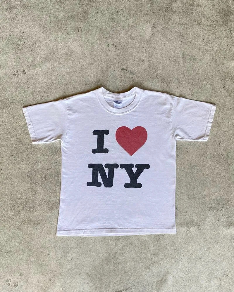 y2k I Love NY White T shirt by Gildan photo 1