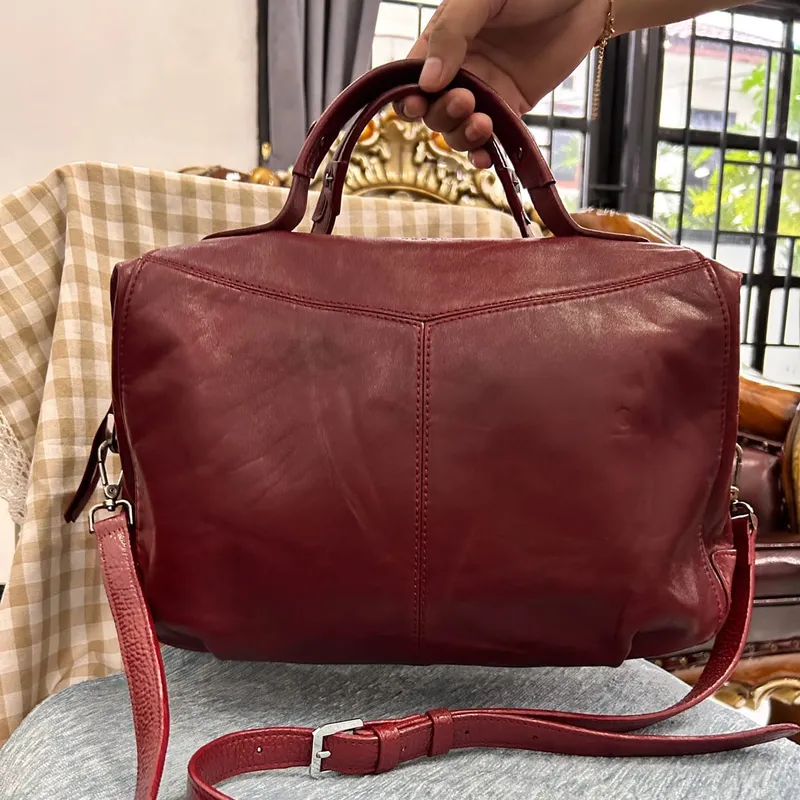 Casual Handbag Wanita burgundy