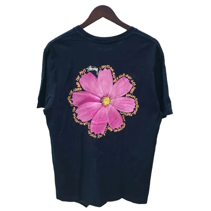 Stussy Vintage Streetwear T-shirt Pria navy photo 1