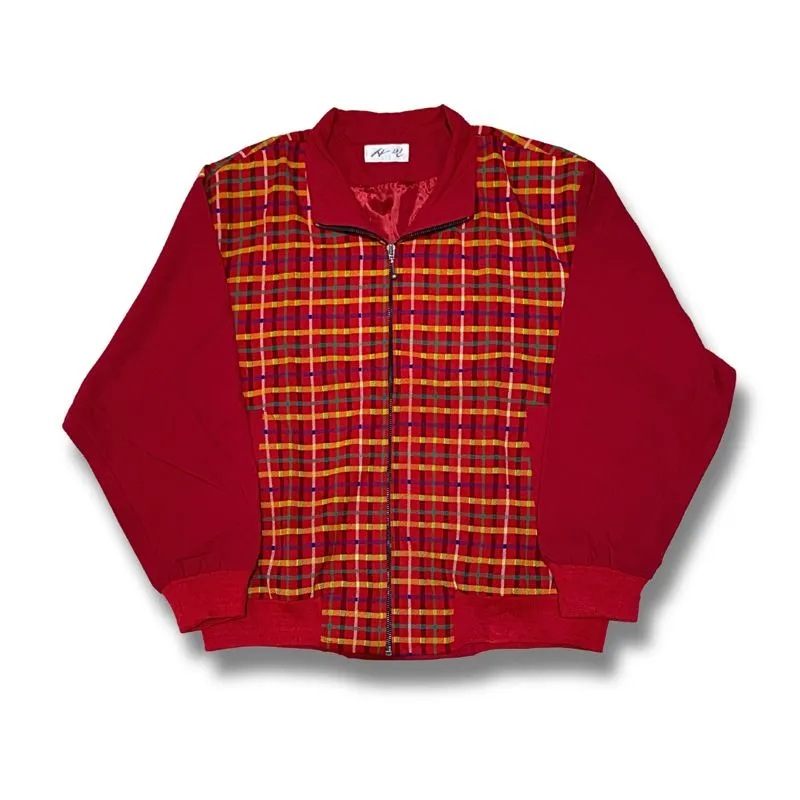 Vintage Red Japanese Plaid Checkered Jacket  photo 1