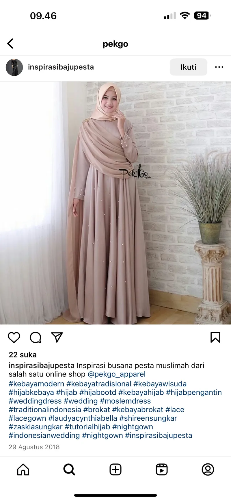 Fairy Muslim Prom dress Wanita pink photo 1