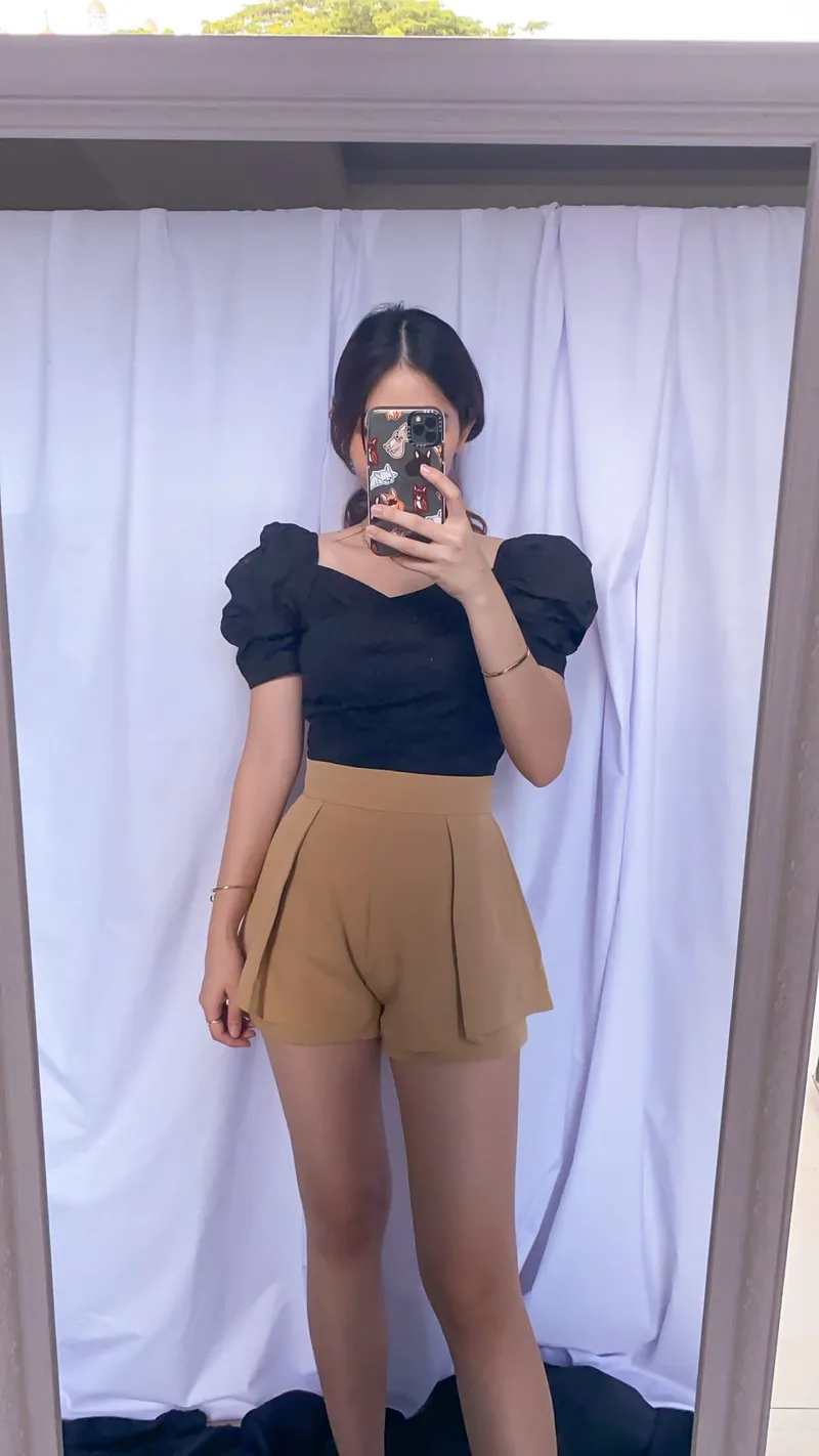 Casual Crop top Wanita black photo 1