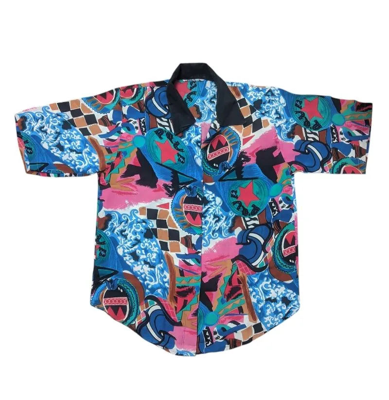 Kemeja vintage pattern silk graphic photo 1
