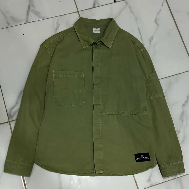 Zara Casual Formal shirt Pria green photo 1