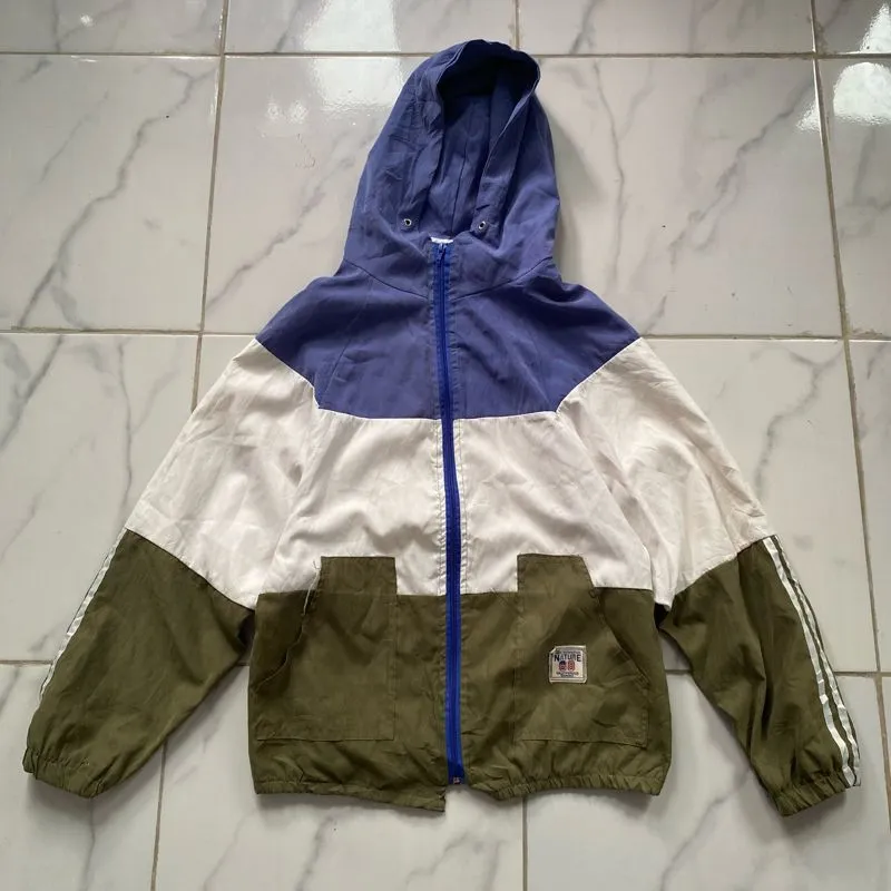 Casual Windbreaker Pria green white photo 1