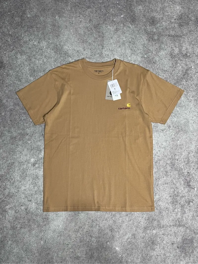 Carhartt WIP S/S American Script T-Shirt - Dusty H brown photo 1
