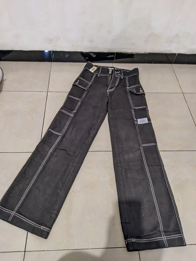 JINISO Cargo Baggy Denim Jeans Pria photo 1
