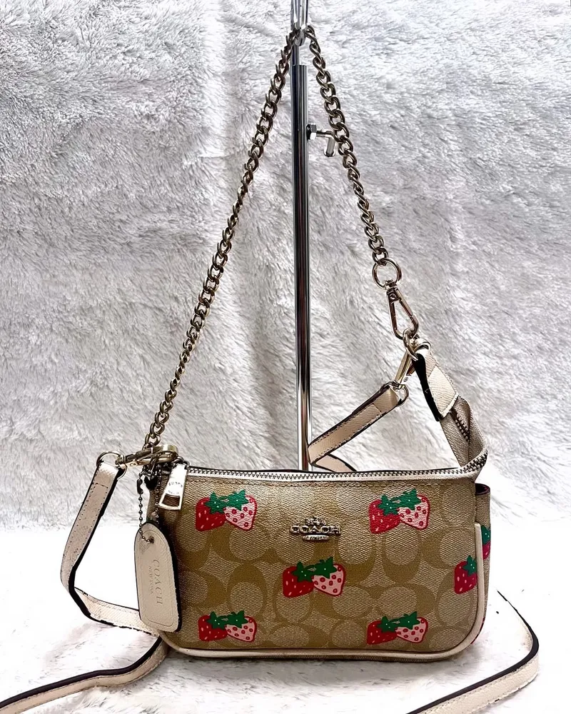 Coach Luxury Minimalist Shoulder bag Wanita tan cream photo 1