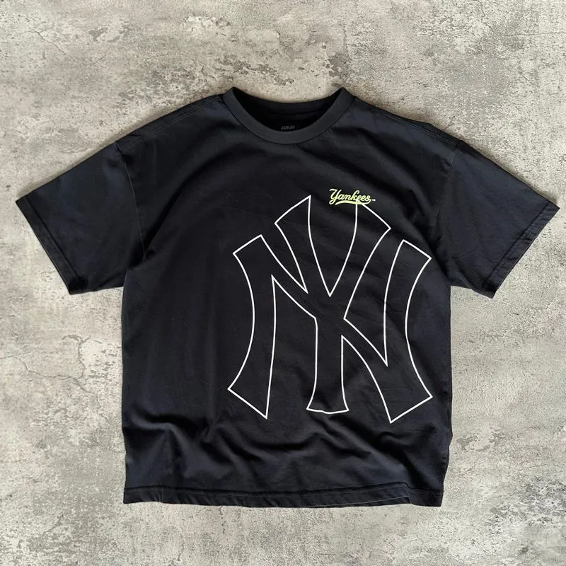 T-Shirt Kaos MLB NY YANKEES Black Hitam Unisex photo 1