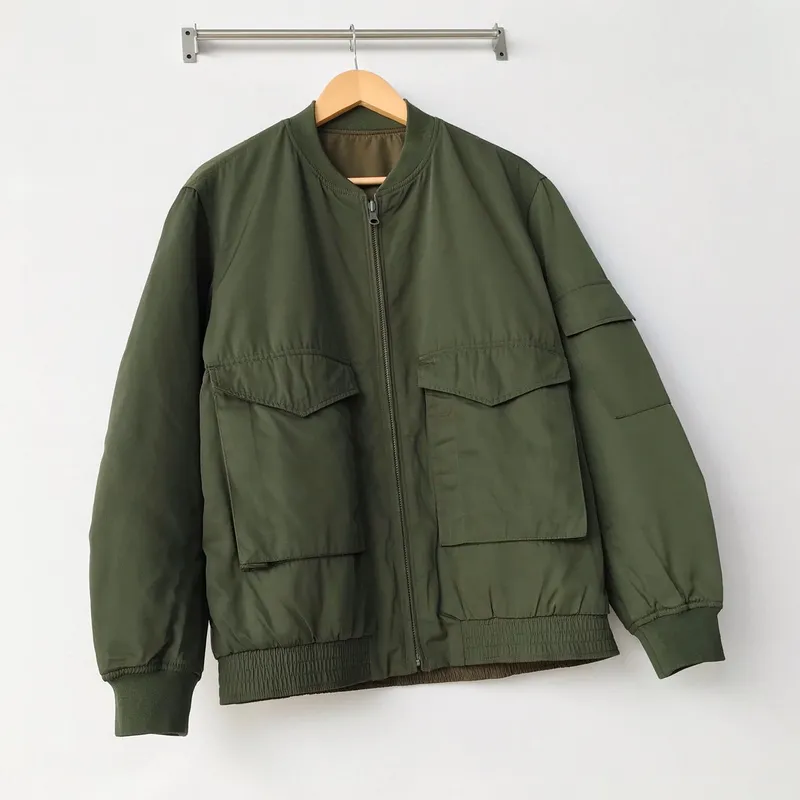 niko and ... Minimalist Casual Bomber jacket Pria green brown photo 1