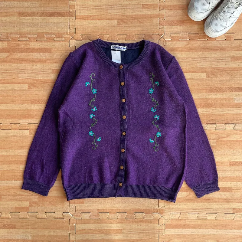 Minimalist Casual Cardigan Wanita purple photo 1