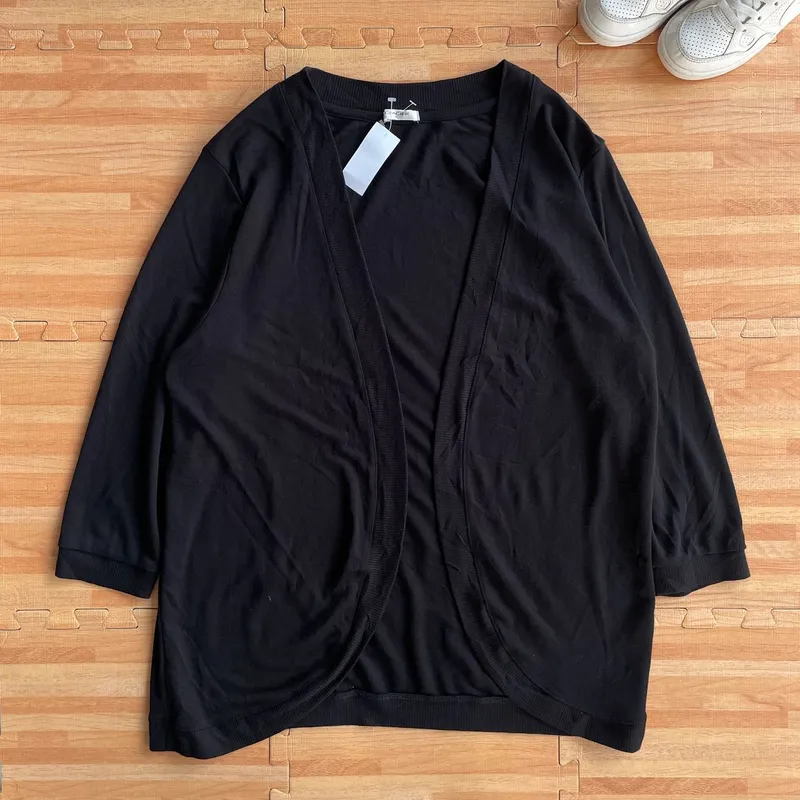 Minimalist Casual Cardigan Wanita black photo 1