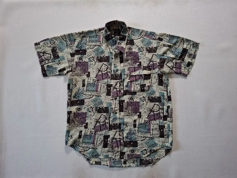 KEMEJA VINTAGE MOTIF FULL PRINT ORIGINAL 100% photo 1