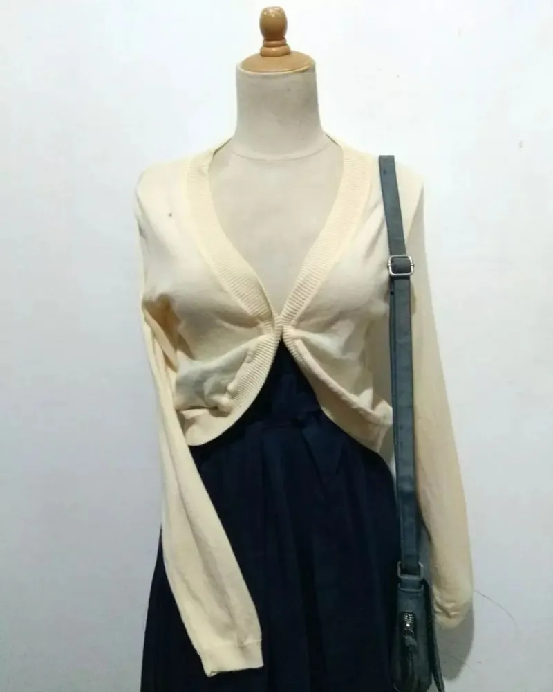 Vintage Coquette Cardigan Wanita cream photo 1