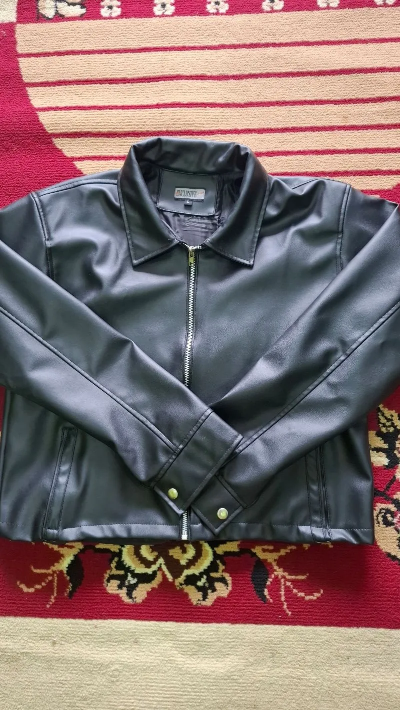 boxy leather jacket  photo 1