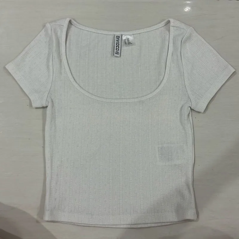 h&m ribbed scoop neck crop top (size xxxs) photo 1