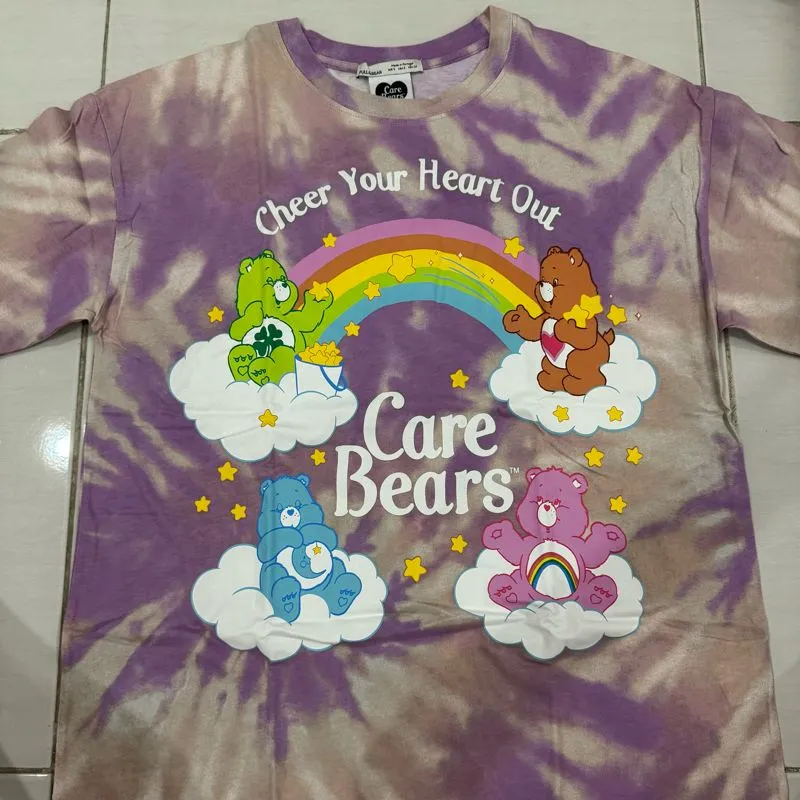 pull & bear care bears tie dye oversized graphic t-shirt photo 1