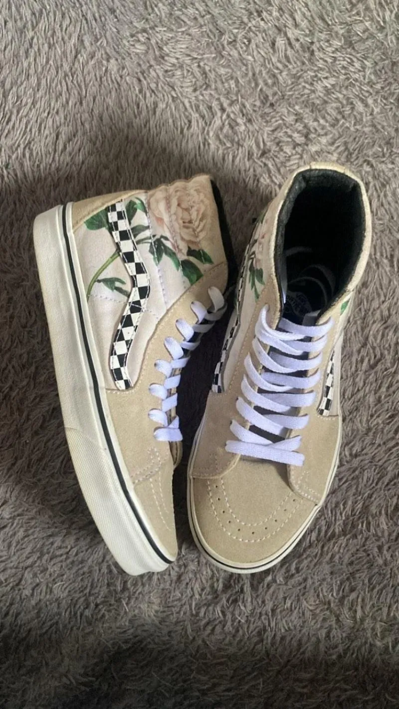 Vans Sk8-hi Checker Floral Turtledove photo 1