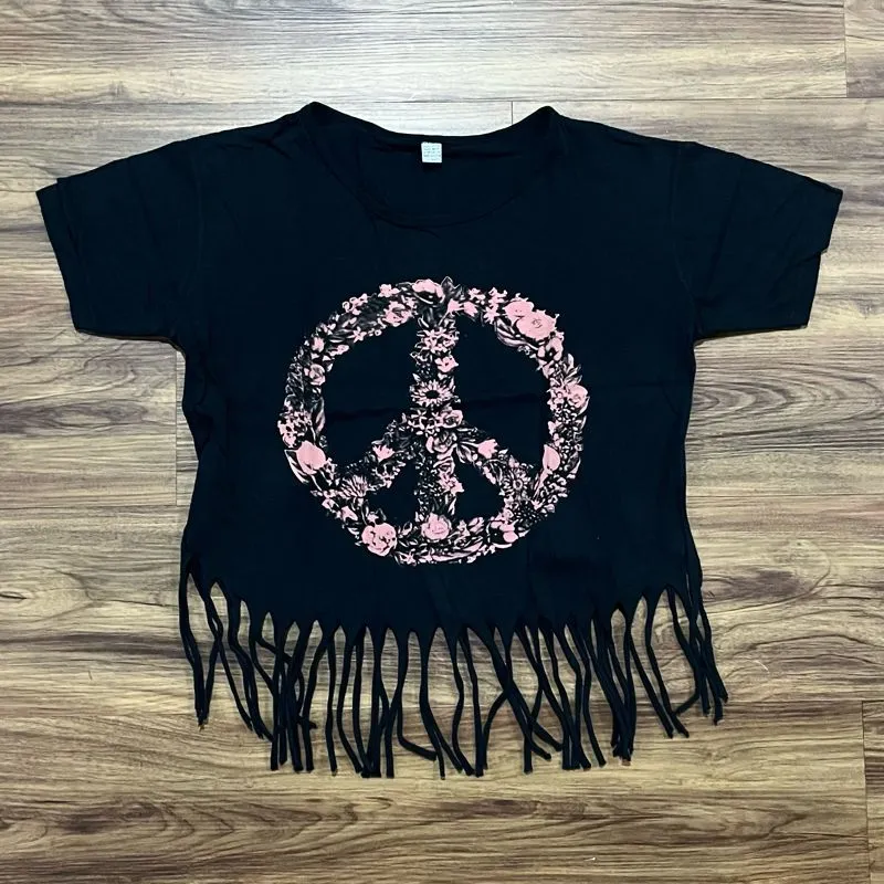 Peace Logo Cropped T-Shirt photo 1