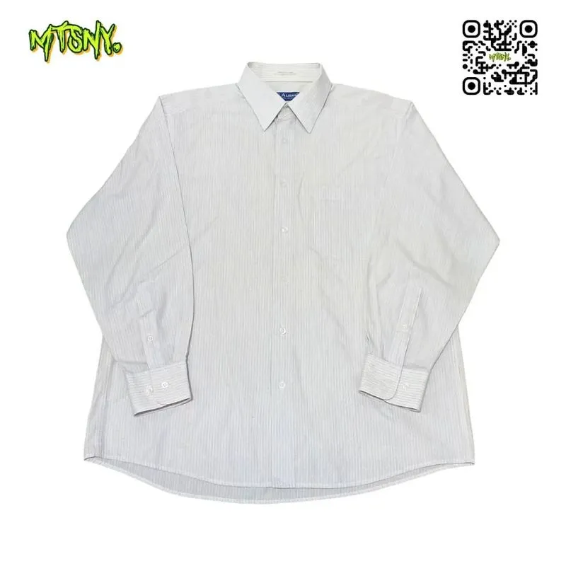 Kemeja Lengan Panjang Striped Garis Alisan Kerja Kantor photo 1