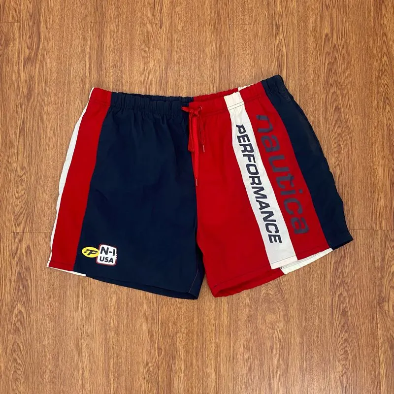 Nautica Vintage Sportswear Short Pria navy red photo 1