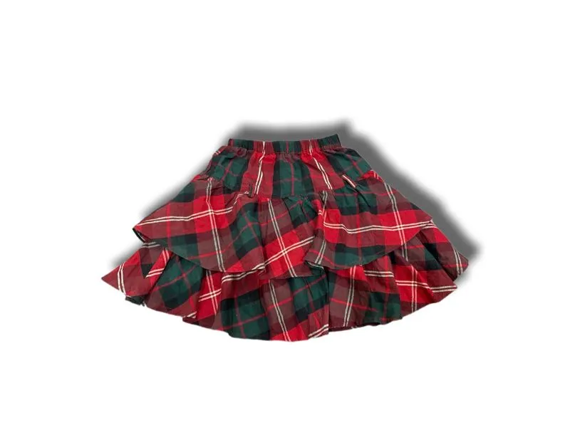 Mini skirt tartan layerss red lace cute kawai vintage y2k photo 1