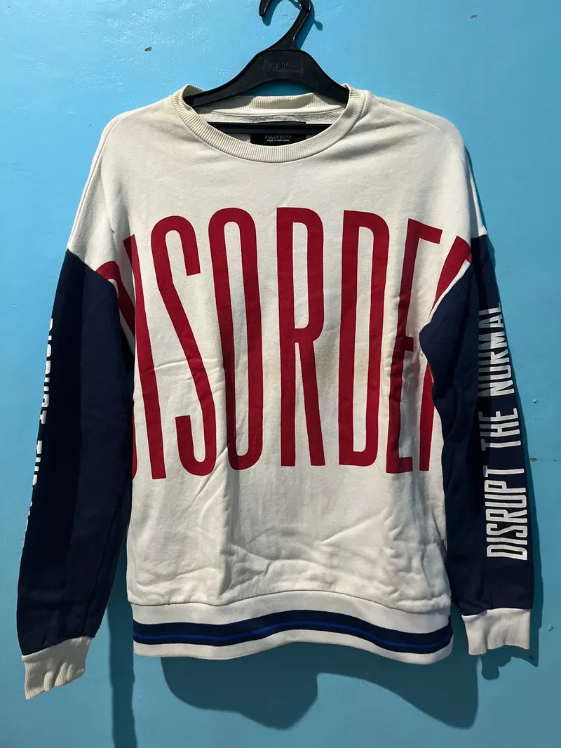 Pull & Bear Casual Leather jacket Pria white navy photo 1